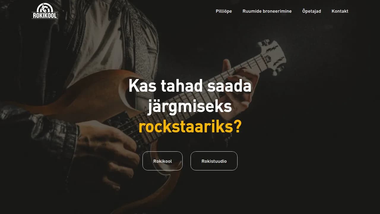 rokikooli avaleht: pilliõpe ja prooviruumide rent Tartus